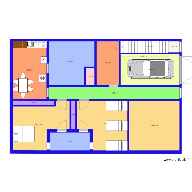 150MX10 (3). Plan de 13 pièces et 132 m2