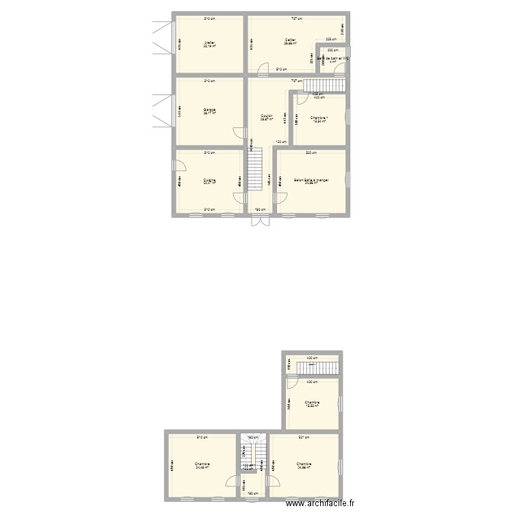 maison maman. Plan de 13 pièces et 254 m2