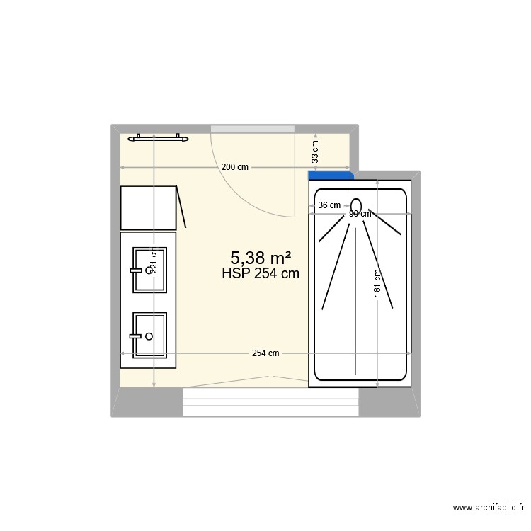 Plan Lavergne. Plan de 1 pièce et 5 m2