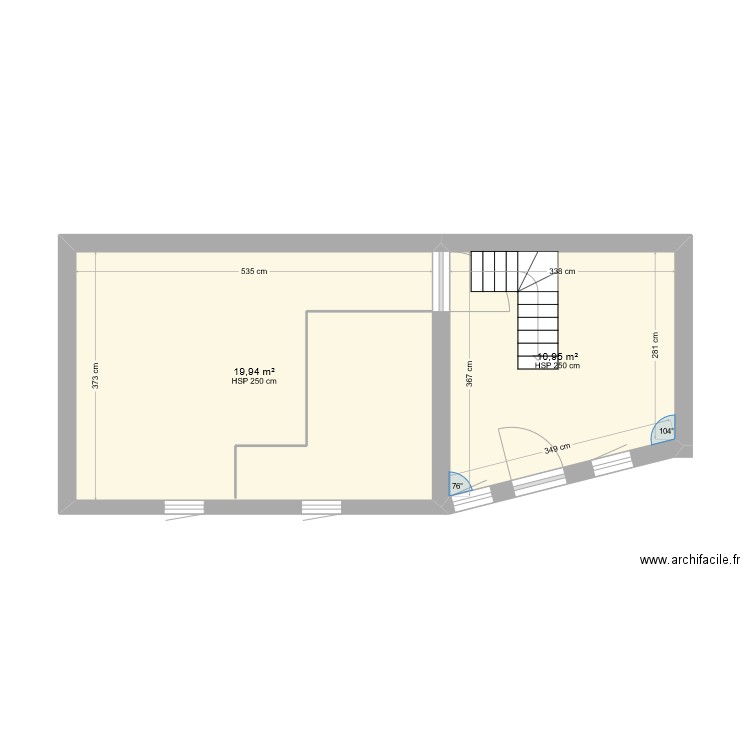 Maison Lanmeur. Plan de 2 pièces et 31 m2