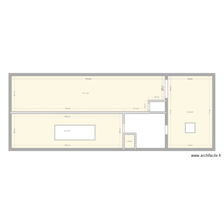 Plan Blois initial. Plan de 4 pièces et 121 m2