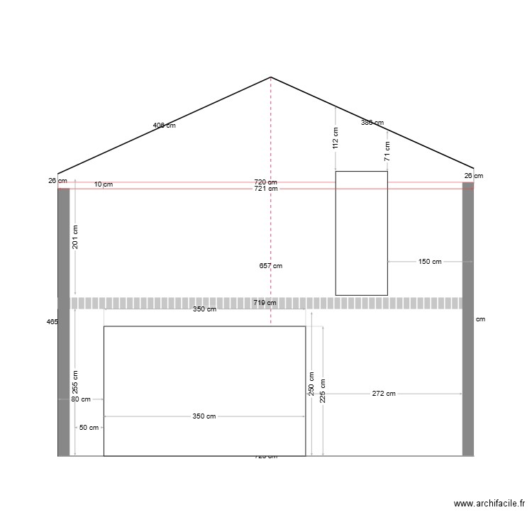 Plan de coupe ouverture salon + mezzanine. Plan de 0 pièce et 0 m2