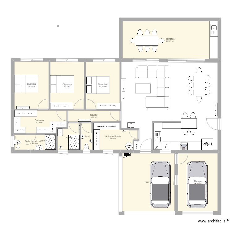 maison3. Plan de 12 pièces et 114 m2