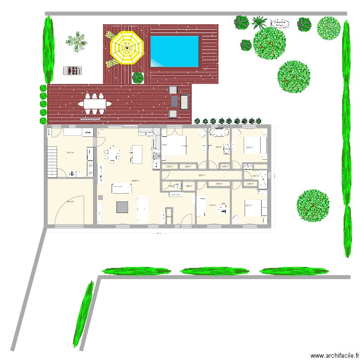 Maison4. Plan de 18 pièces et 139 m2