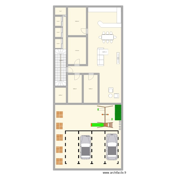 tst_plan. Plan de 12 pièces et 234 m2