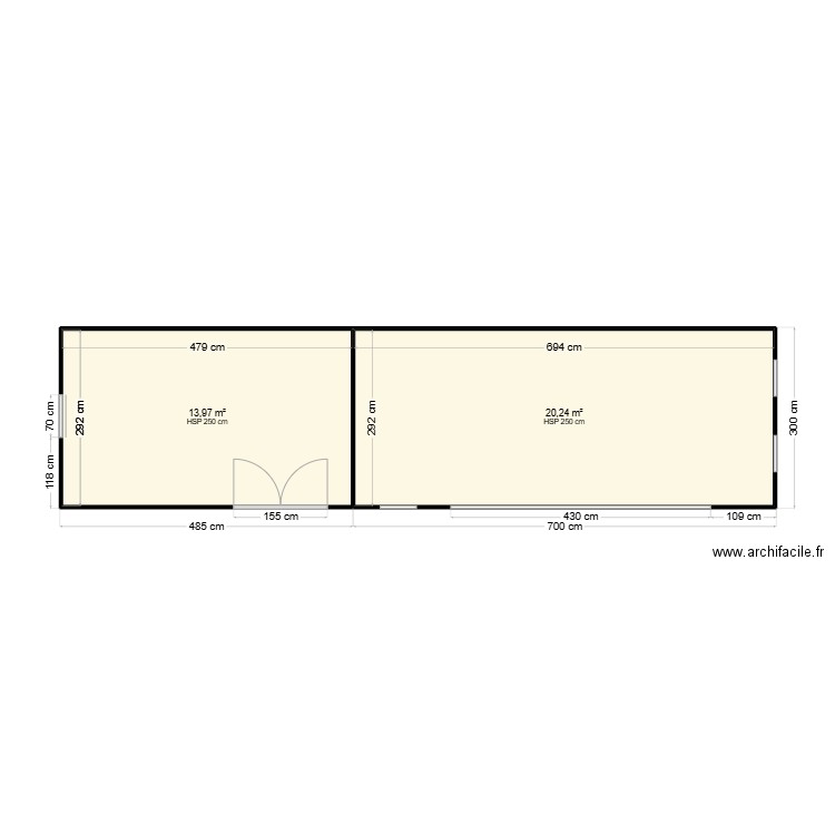 Atelier Doumich 3. Plan de 2 pièces et 34 m2