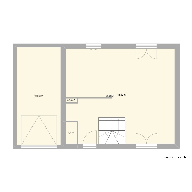 Mainson N1. Plan de 5 pièces et 67 m2