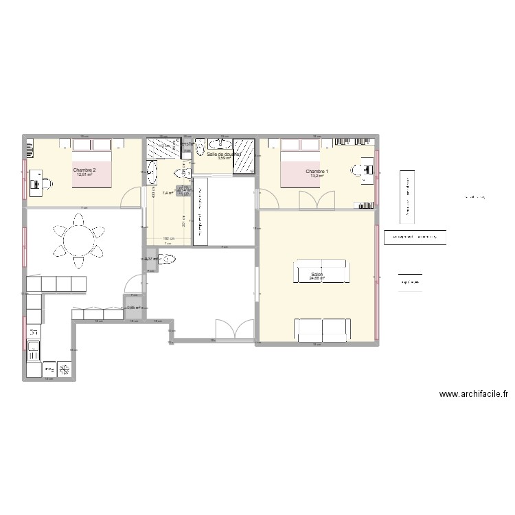 Froger 5. Plan de 9 pièces et 63 m2