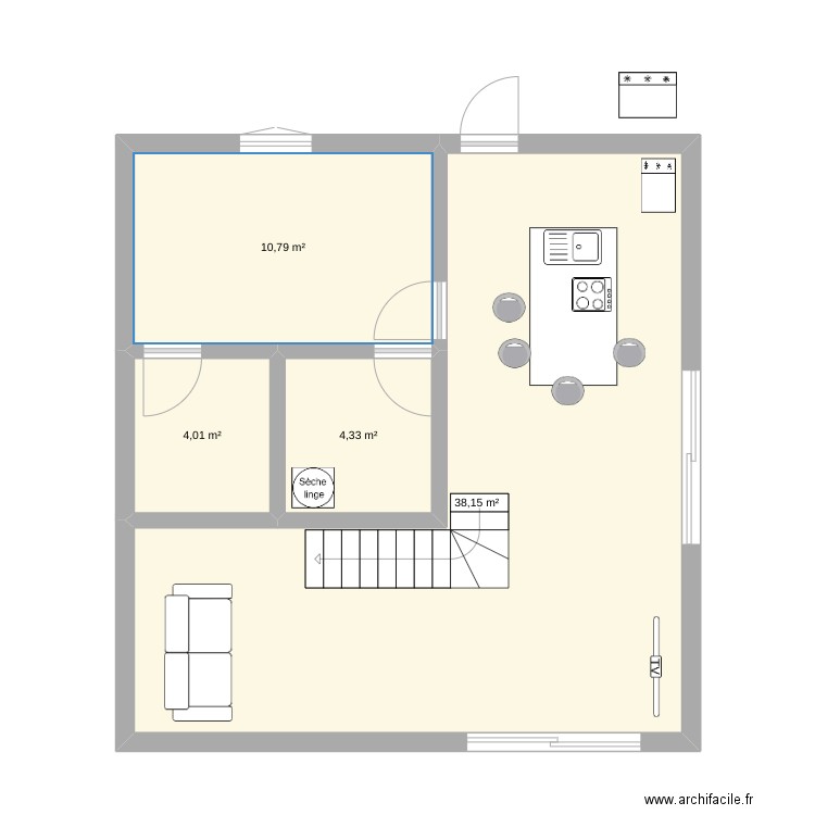 plan2. Plan de 4 pièces et 57 m2