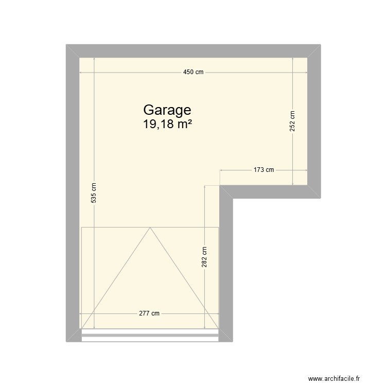 Garage. Plan de 1 pièce et 19 m2