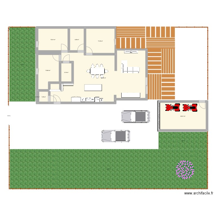 plan maison. Plan de 9 pièces et 126 m2