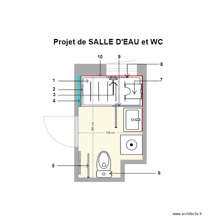 BRUNO. Plan de 1 pièce et 4 m2