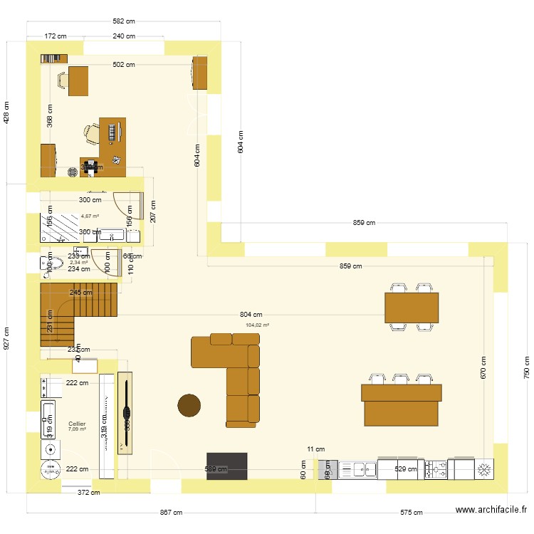 plan maison sainte-dode. Plan de 10 pièces et 184 m2