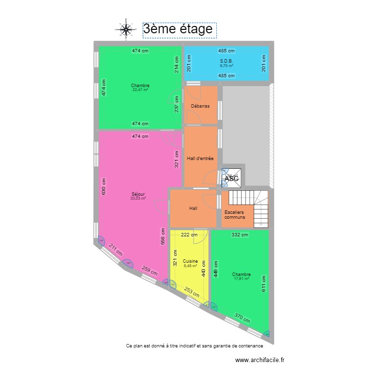 Chapuis RDC comm. Plan de 10 pièces et 129 m2