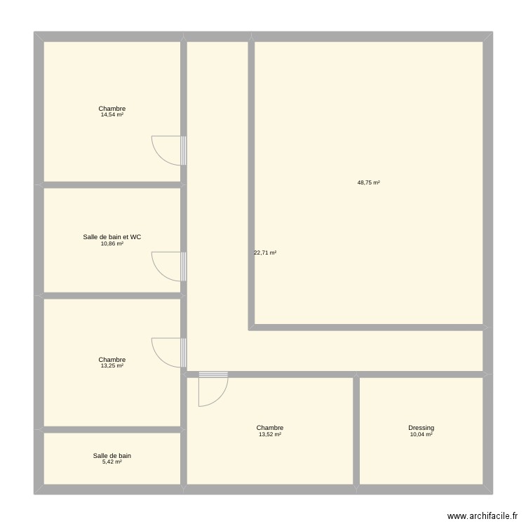 projet 1. Plan de 8 pièces et 139 m2