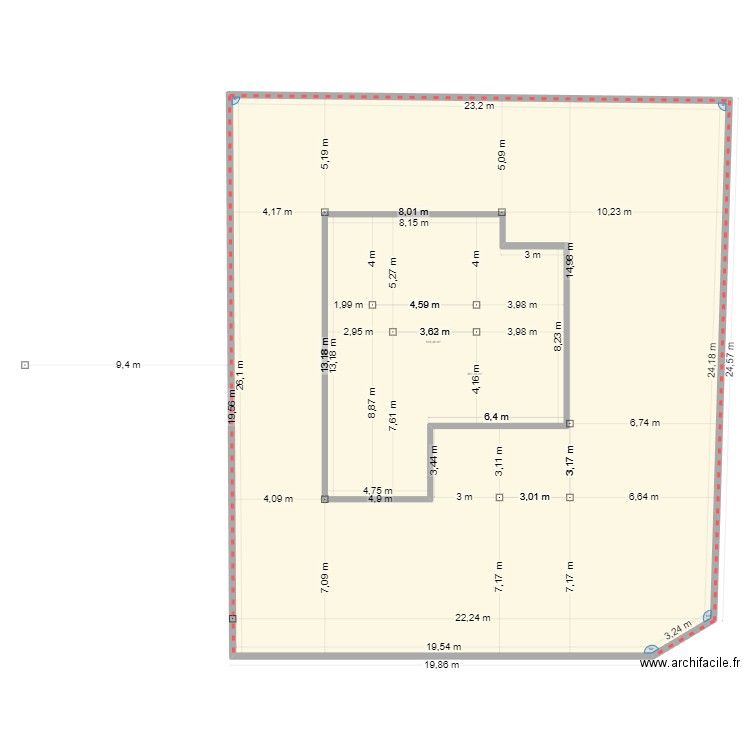 plan02. Plan de 2 pièces et 708 m2