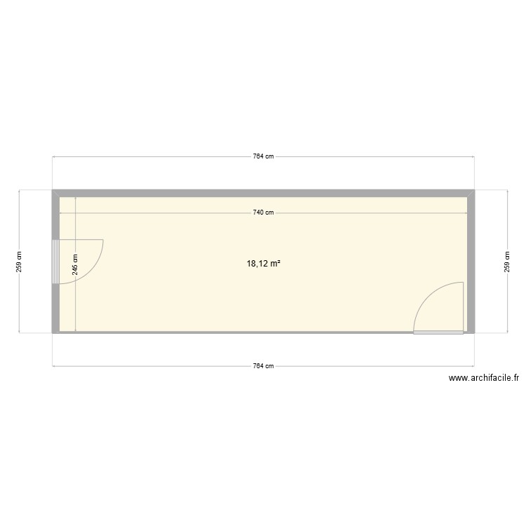 APPENTIS - DIMENSIONS ET ACCES. Plan de 1 pièce et 18 m2