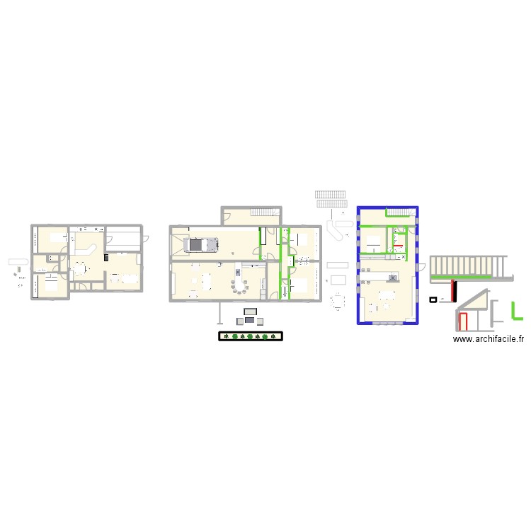 2 appart fontaine. Plan de 50 pièces et 338 m2