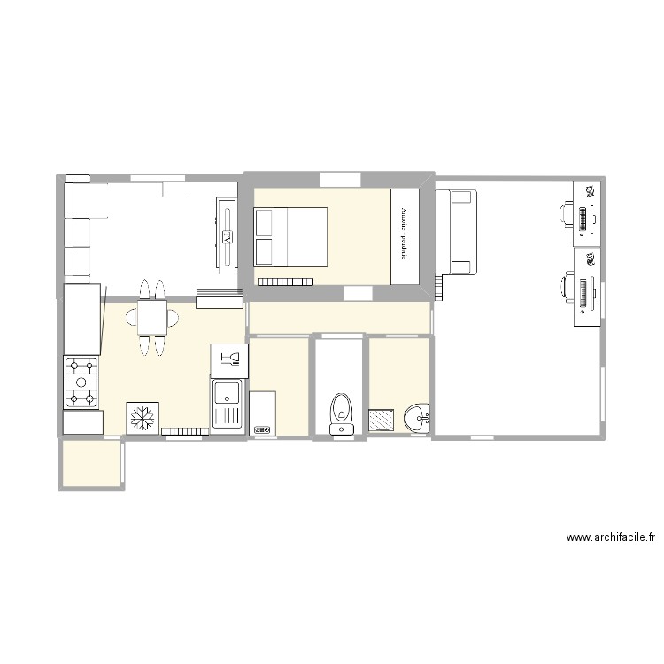 maison 2. Plan de 6 pièces et 17 m2