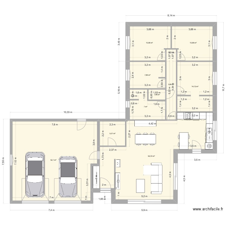 Maison v3. Plan de 10 pièces et 167 m2