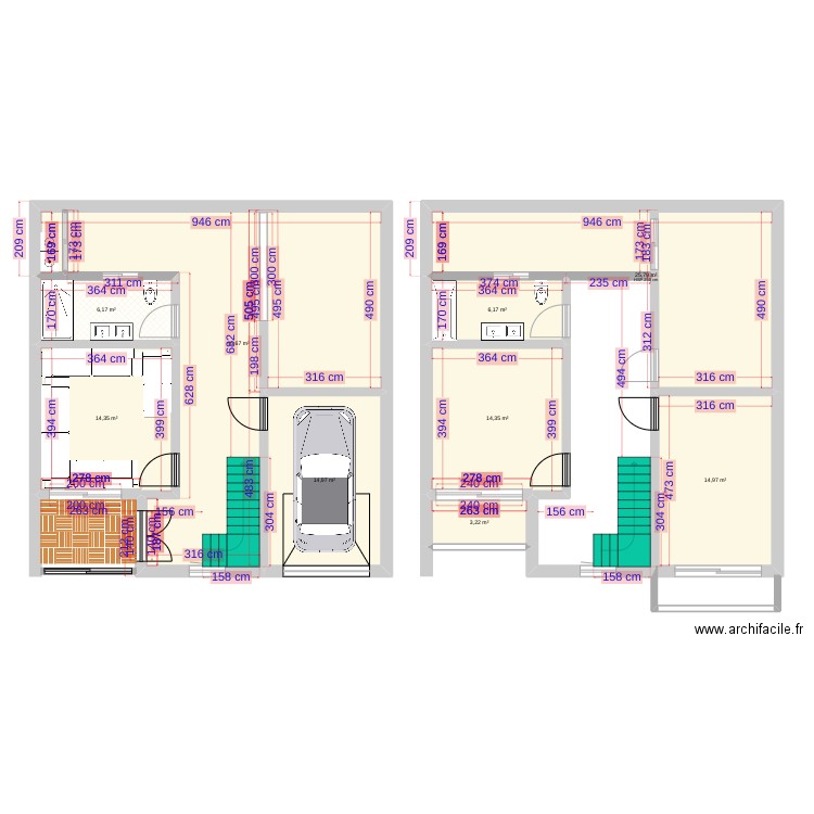 maison aklim r0r1. Plan de 9 pièces et 146 m2