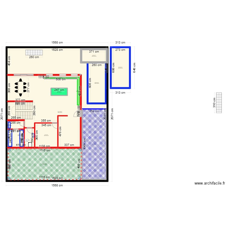 KANJAD. Plan de 14 pièces et 437 m2