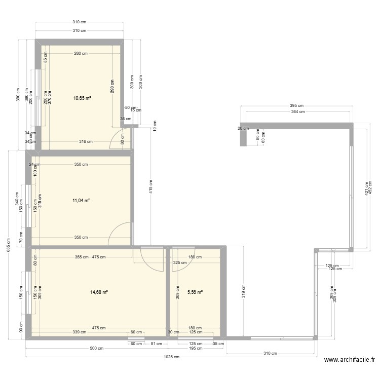 Vessy Appart D. Plan de 4 pièces et 42 m2