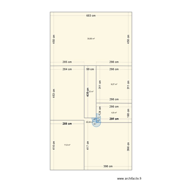 Sarrazac. Plan de 6 pièces et 90 m2