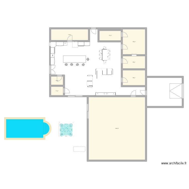 MAX. Plan de 8 pièces et 147 m2