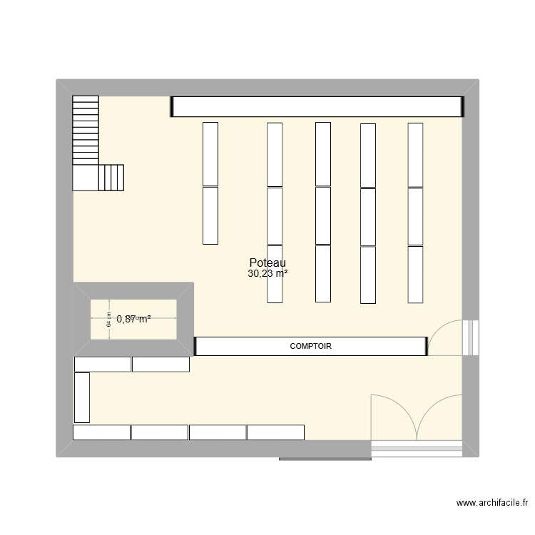 GARAGE. Plan de 2 pièces et 33 m2