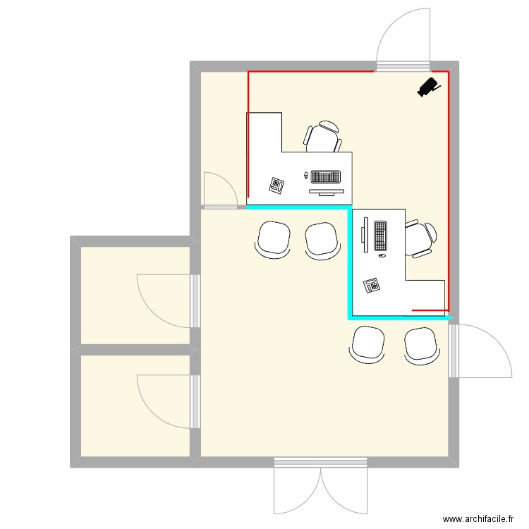 EA  Petit Louvre. Plan de 3 pièces et 26 m2