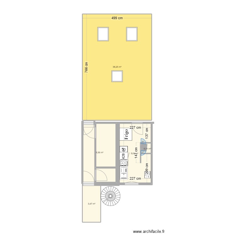 projet perso 1. Plan de 5 pièces et 60 m2