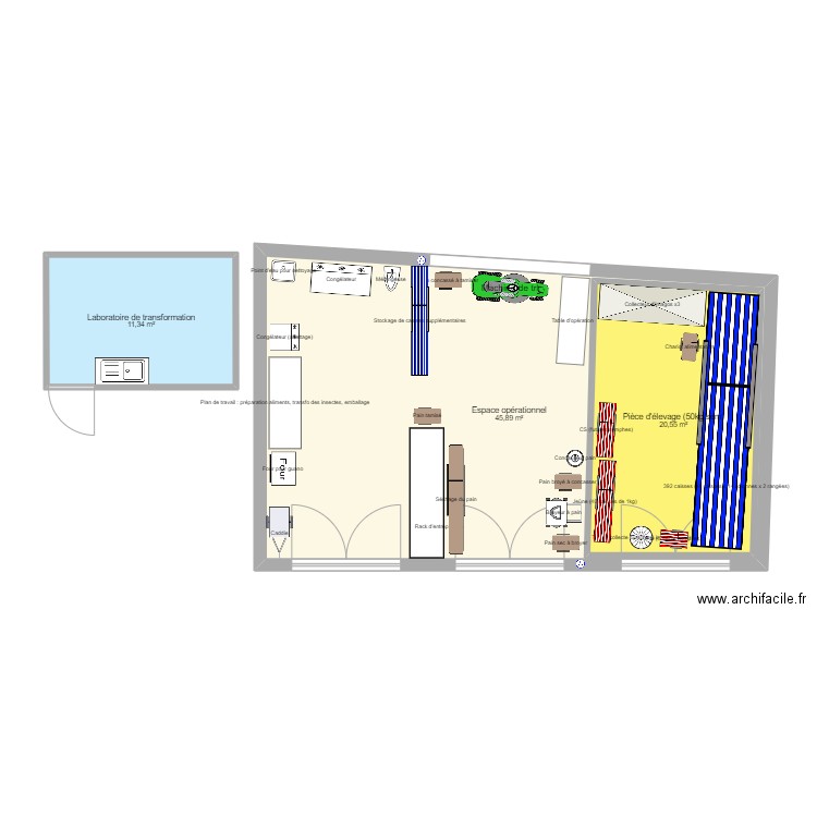 Nouveau local garage La Briquerie. Plan de 3 pièces et 100 m2