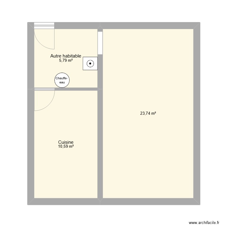 maison. Plan de 3 pièces et 40 m2