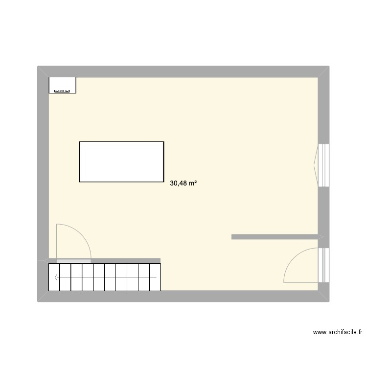 Maison. Plan de 1 pièce et 30 m2