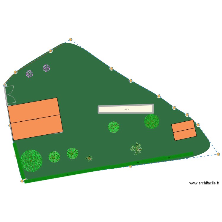 Jardin Roaix . Plan de 2 pièces et 128 m2