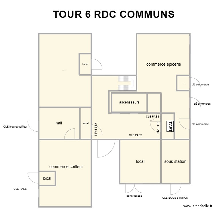 TOUR 6 DIVISION. Plan de 12 pièces et 1612 m2