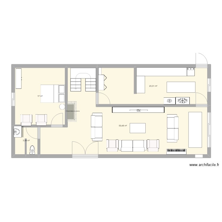 maison. Plan de 4 pièces et 94 m2