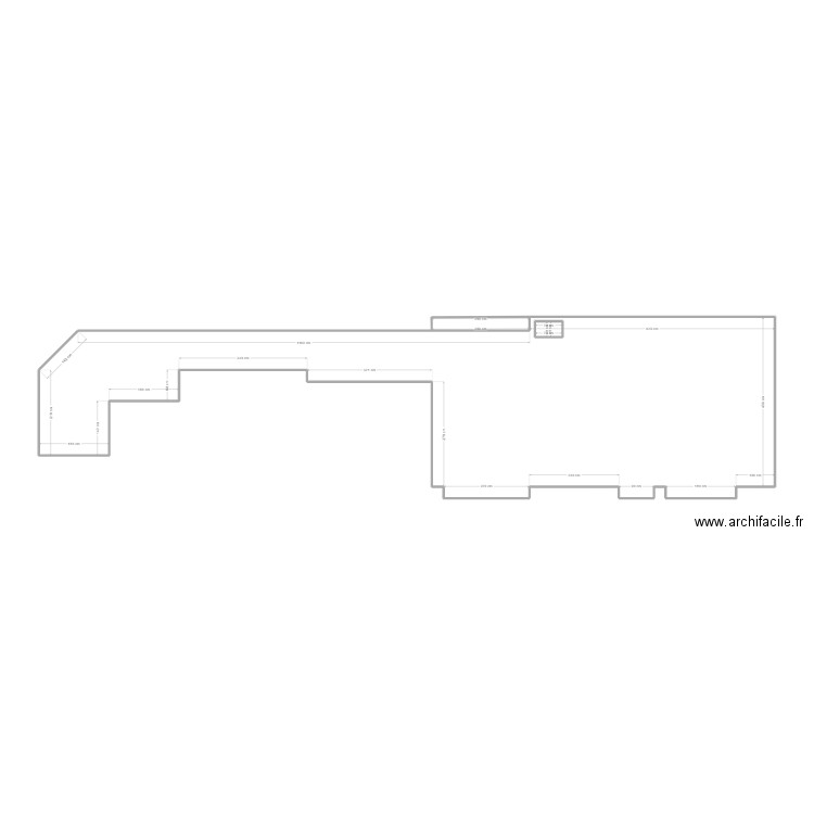 Terrasse. Plan de 3 pièces et 56 m2