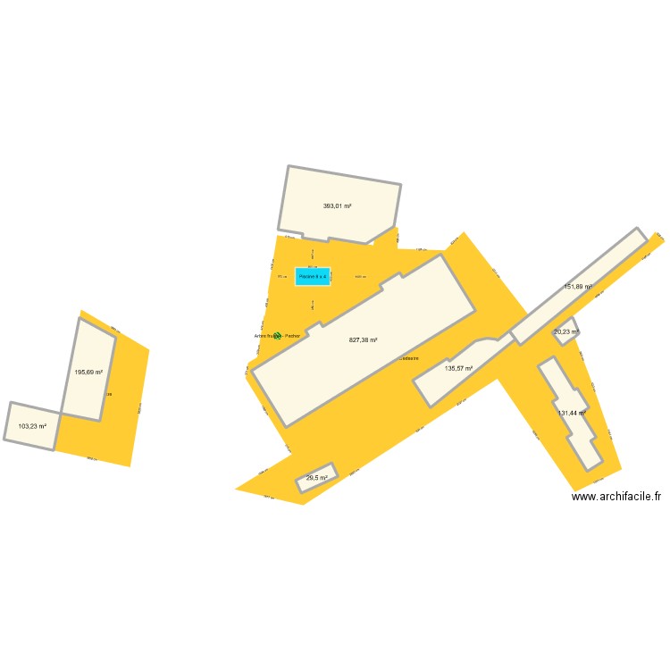 demo. Plan de 9 pièces et 1988 m2