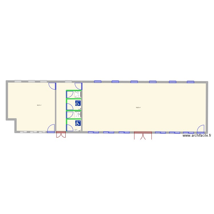 plan 2. Plan de 2 pièces et 197 m2