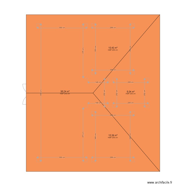 BERTHIAH. Plan de 4 pièces et 62 m2