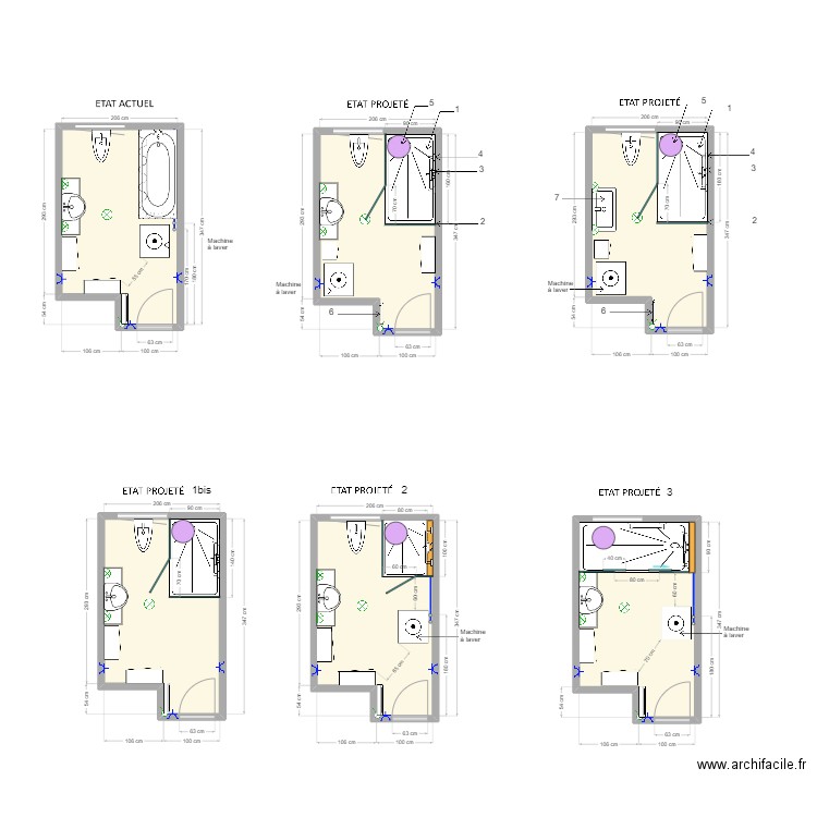 dossier MICHEL. Plan de 6 pièces et 39 m2