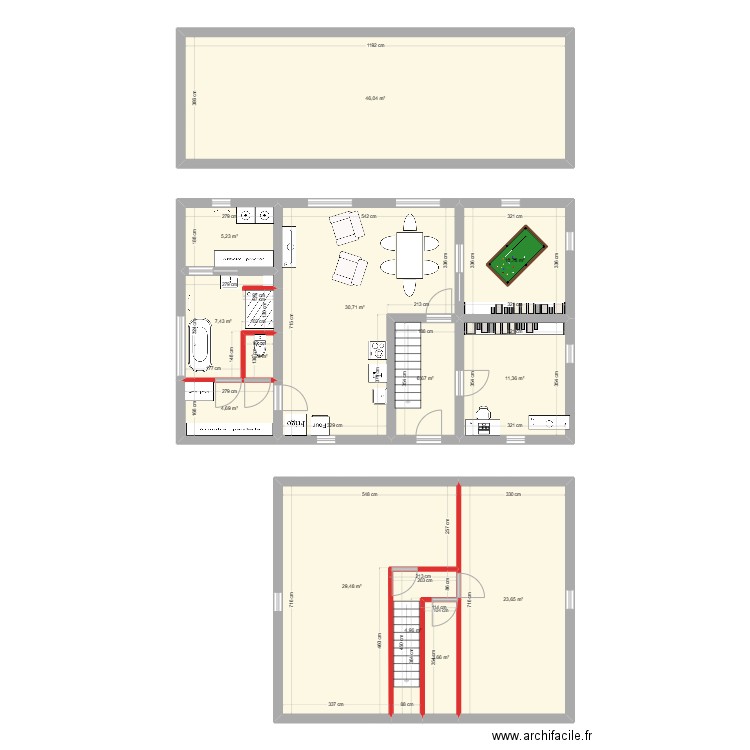 ERNO rdc. Plan de 13 pièces et 186 m2