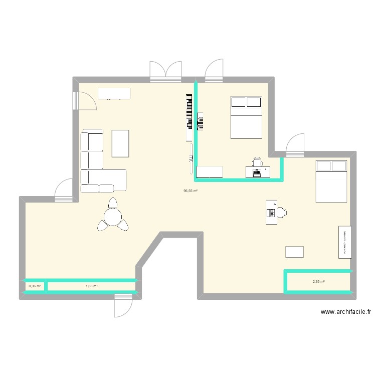 New Villa. Plan de 4 pièces et 101 m2