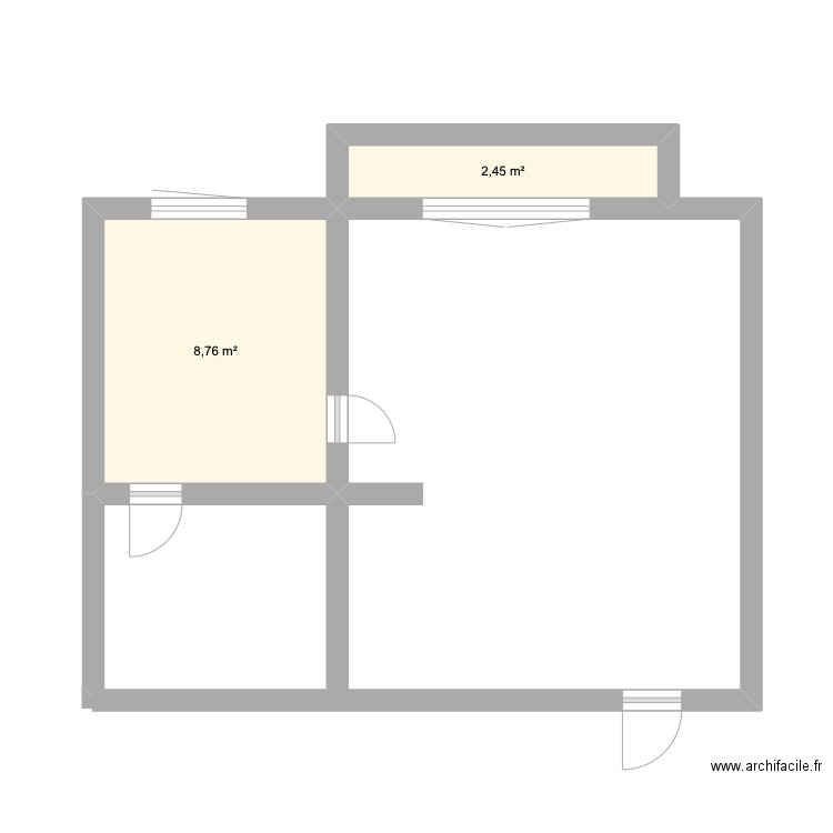 LE BOSQUET. Plan de 2 pièces et 11 m2