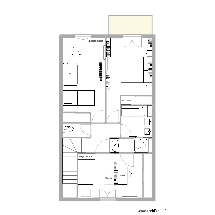 Juvignac 1er étage. Plan de 12 pièces et 60 m2