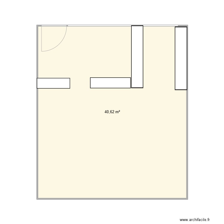 salon. Plan de 1 pièce et 41 m2