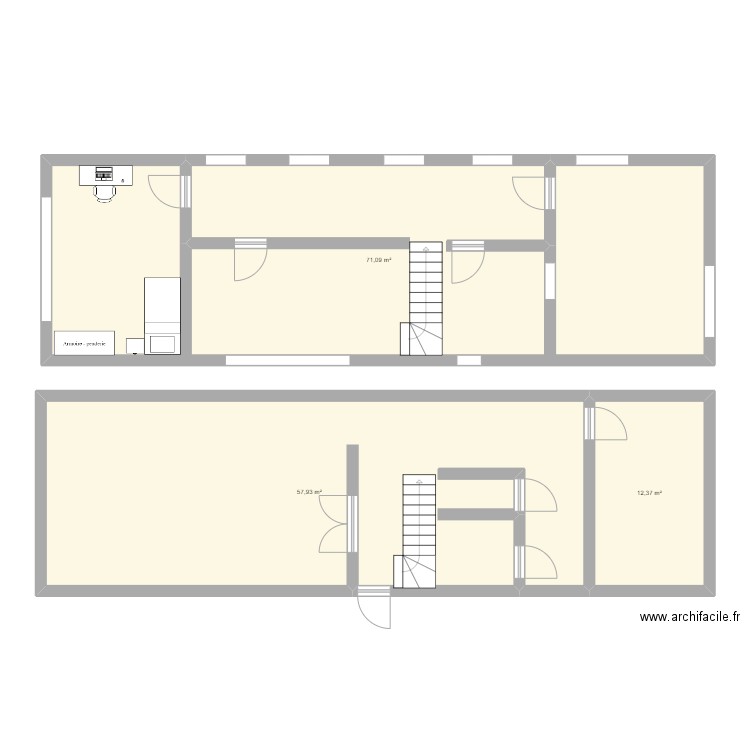 Maison Lucia. Plan de 3 pièces et 141 m2