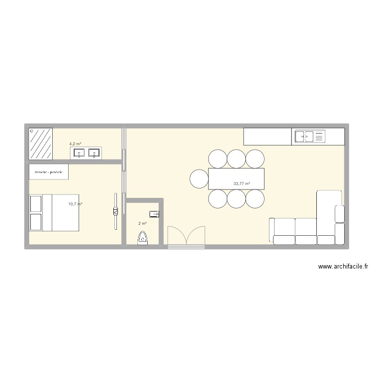 test. Plan de 4 pièces et 51 m2